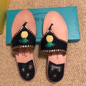 Jack Rogers pineapple sandal, new in box